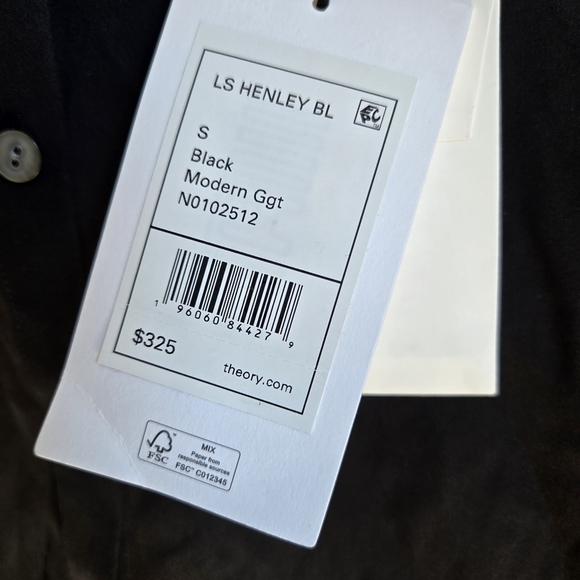 Theory Black Henley Shirt - Picture 4 of 8